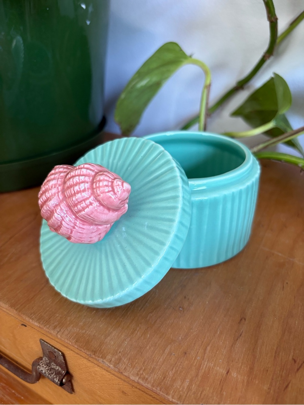 Vintage Ceramic Fitz & Floyd Seashell Trinket Box